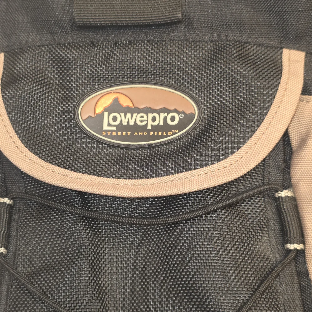 Lowepro Black and Tan Camera Backpack with Padded Gear Protection